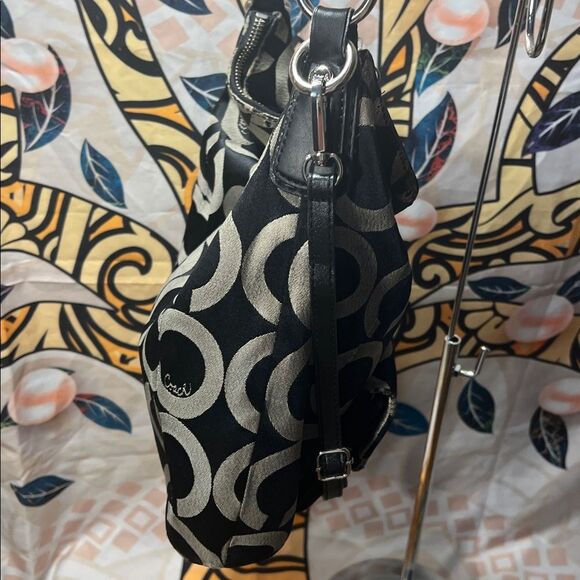 Coach Kristin Black and Cream Signature Hobo Bag - #14753 - Picture 5 of 15